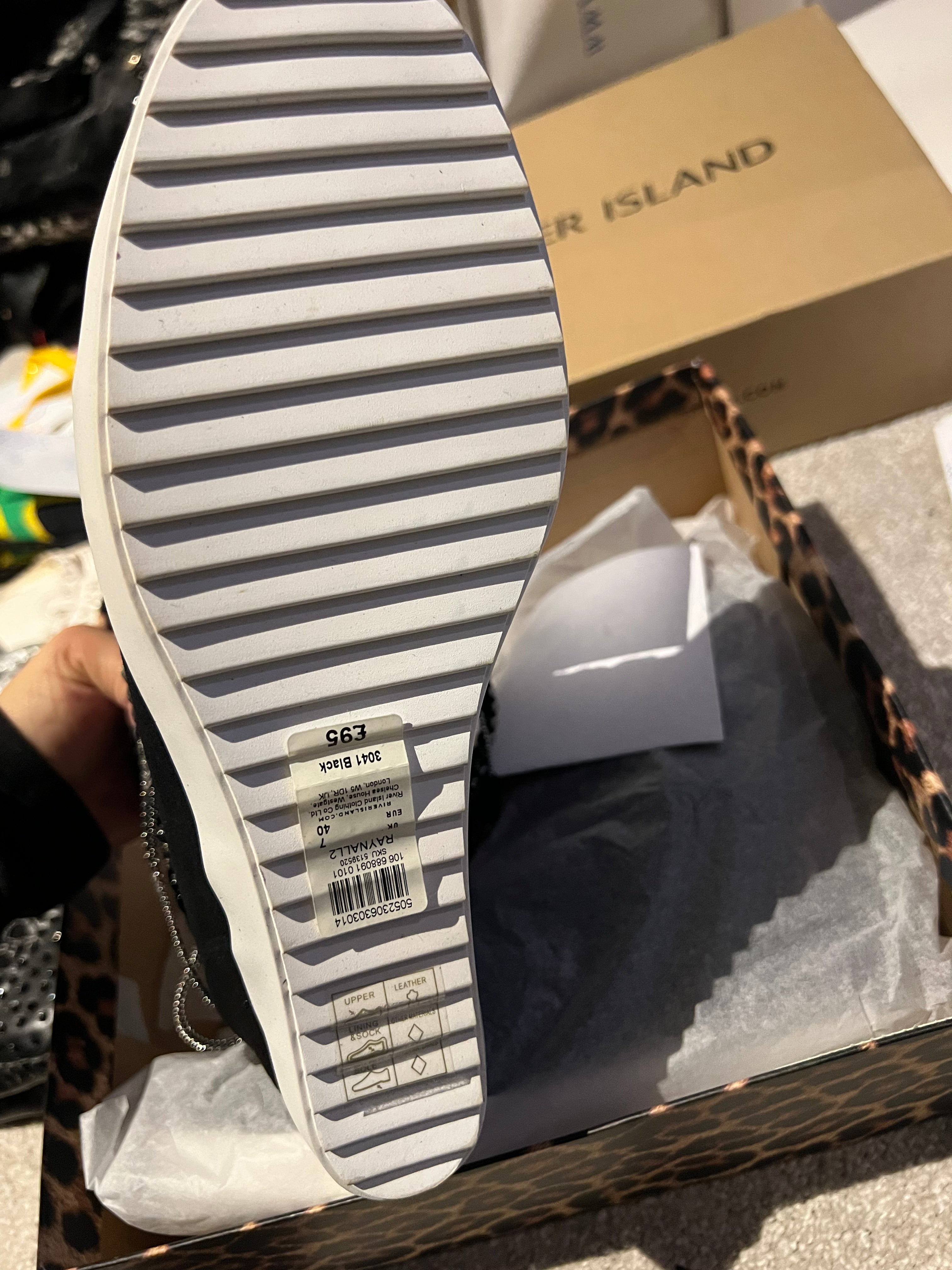 Black wedge sneakers with chains