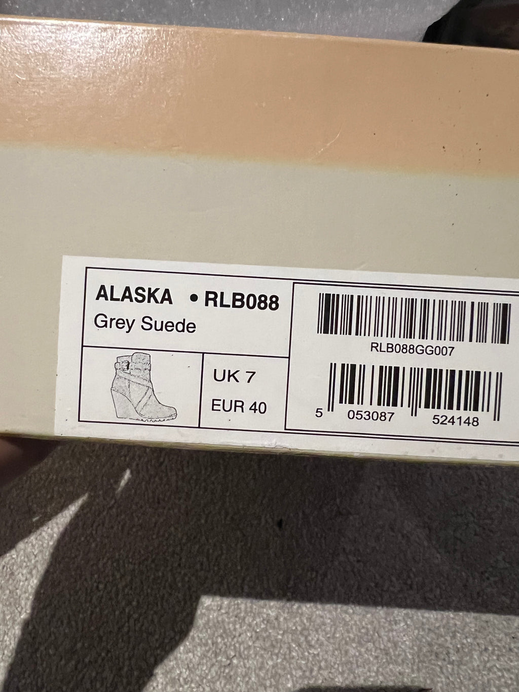 Grey wedge boots
