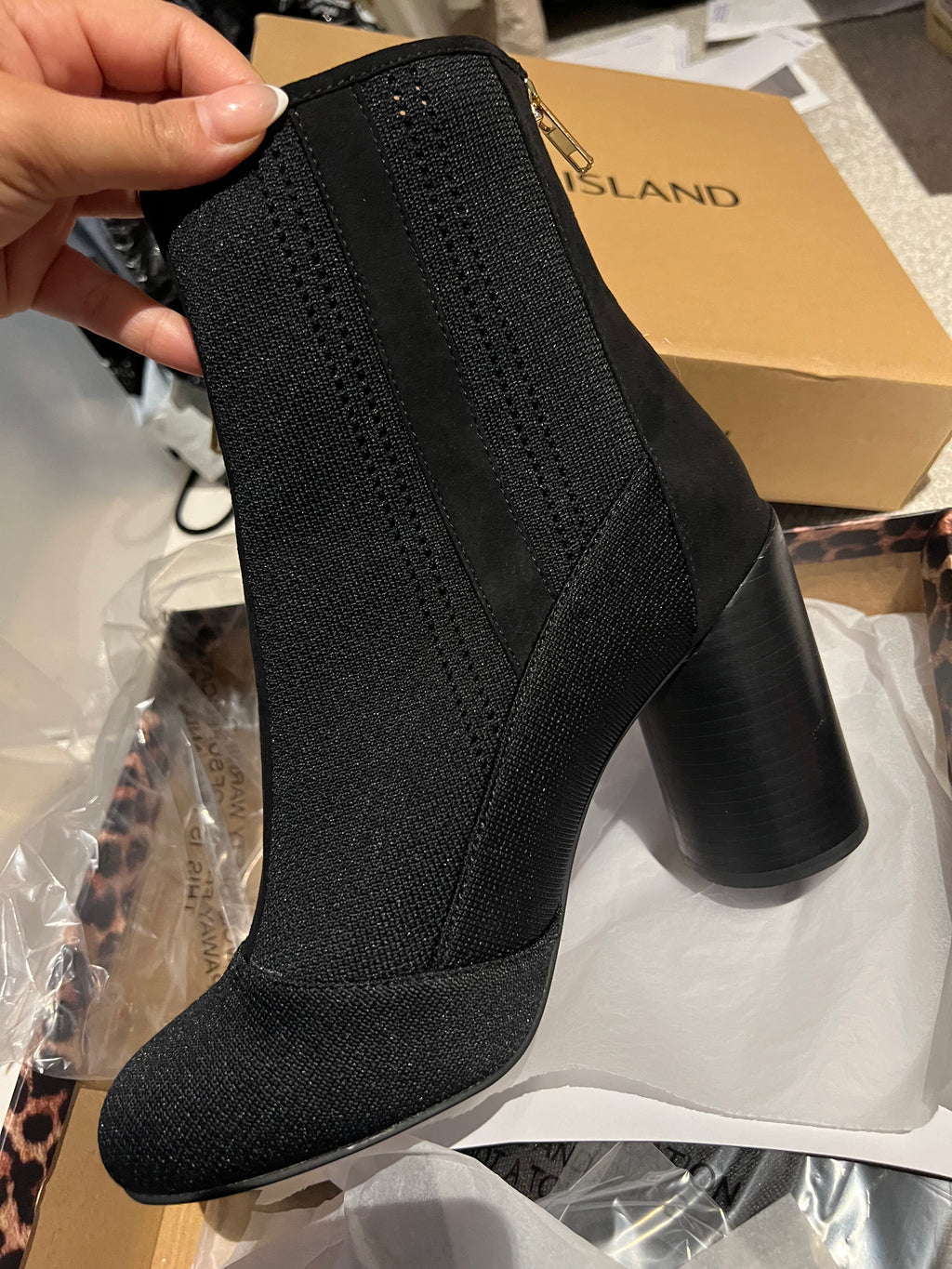 Black ankle boot heels