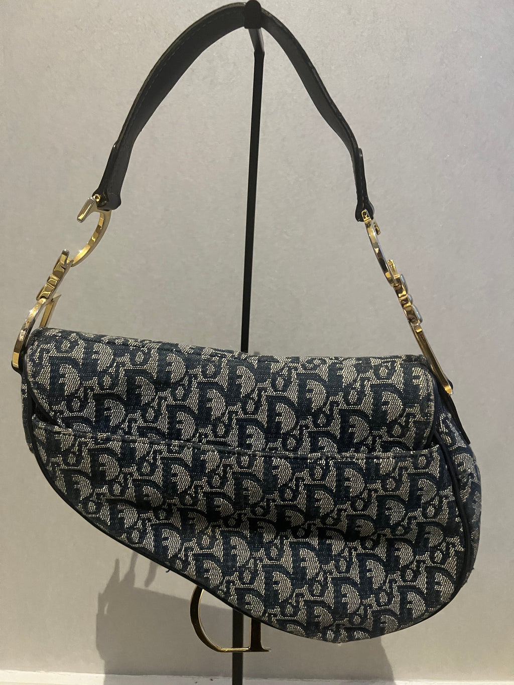 Christian Dior black sadle bag