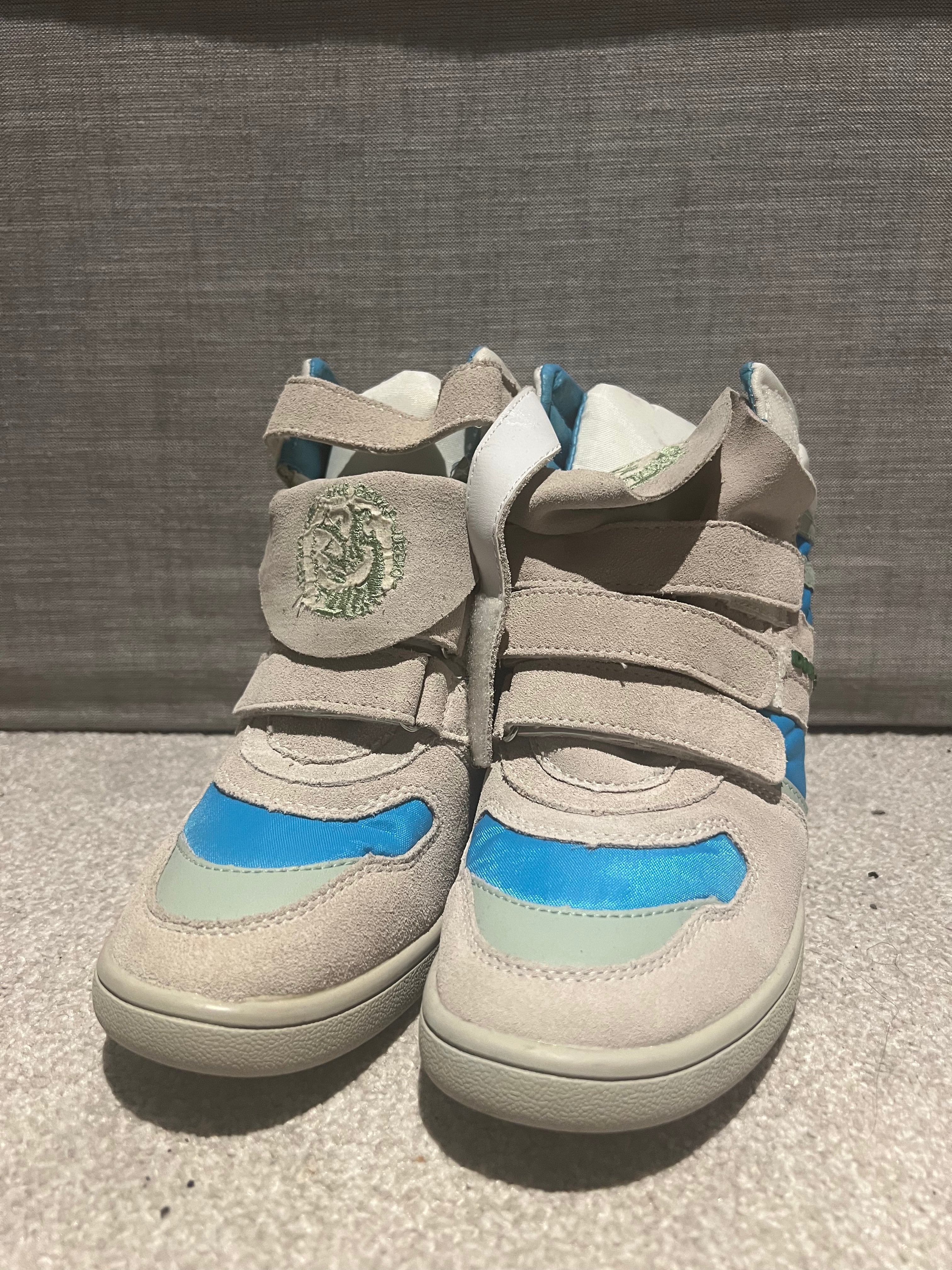Cream/blue Diesel wedges