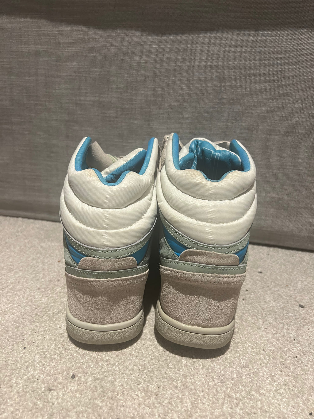 Cream/blue Diesel wedges