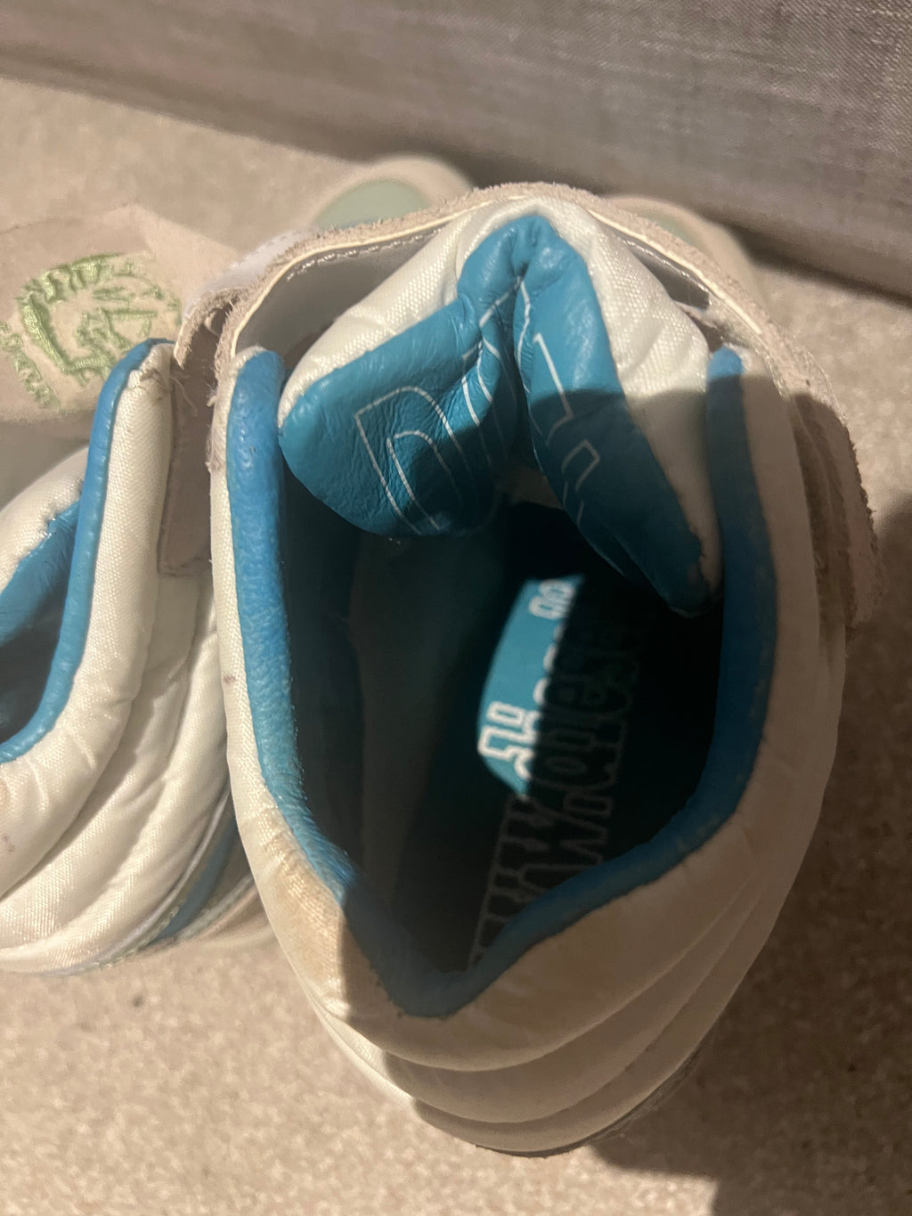 Cream/blue Diesel wedges