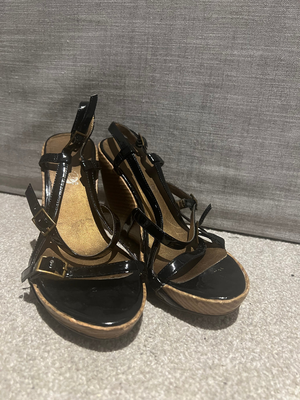 Black/gold heels