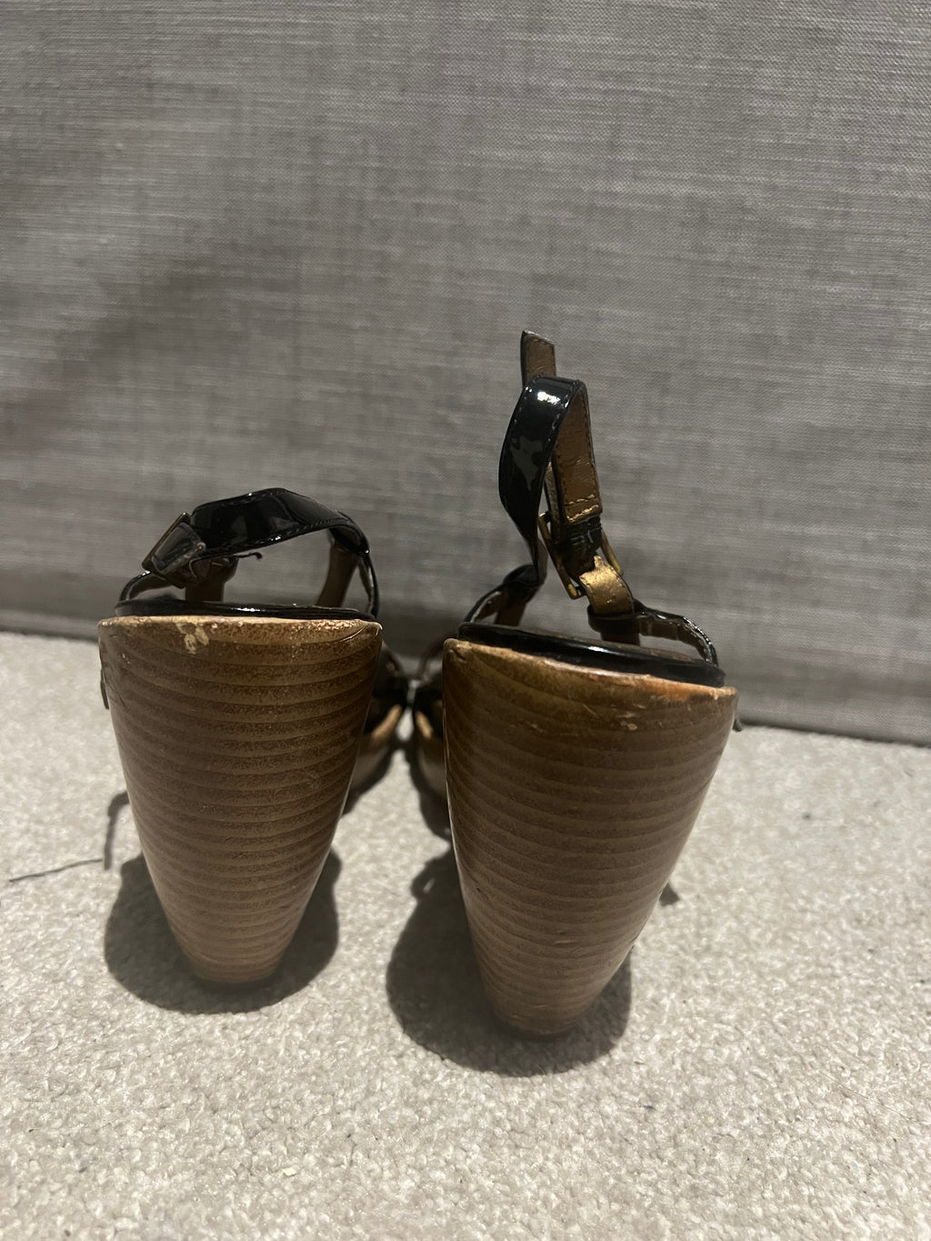 Black/gold heels