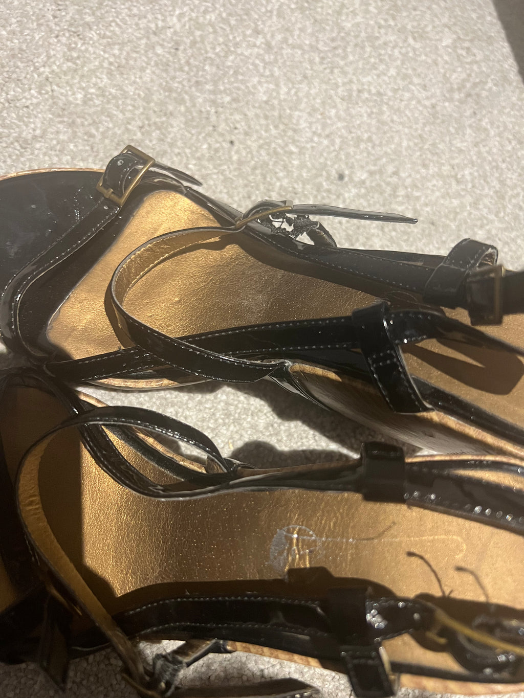 Black/gold heels