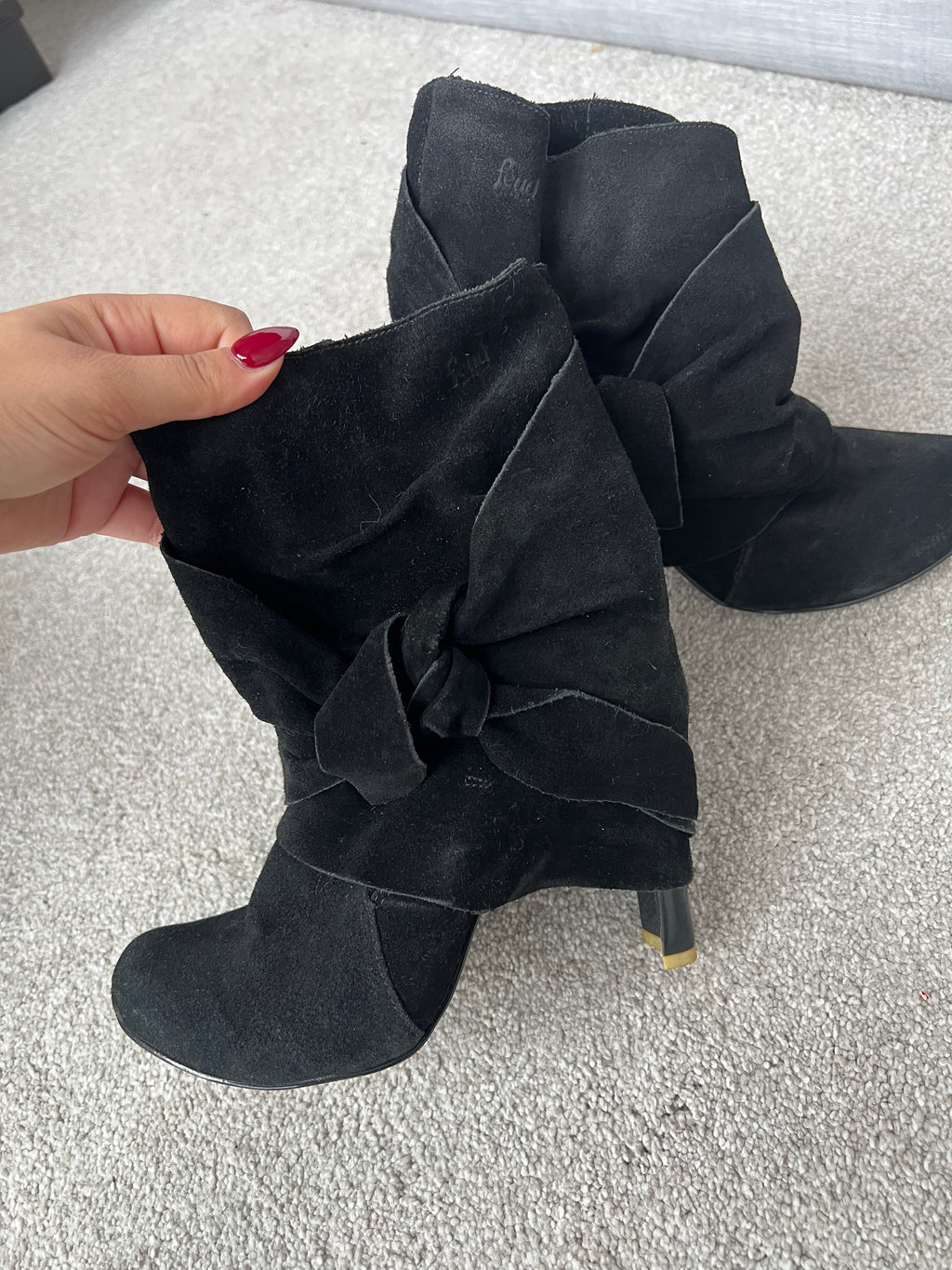 Black ankle boot heels