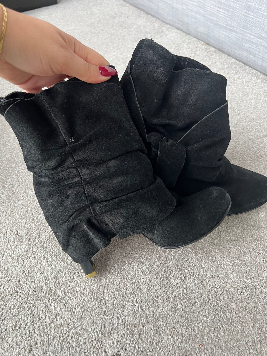Black ankle boot heels