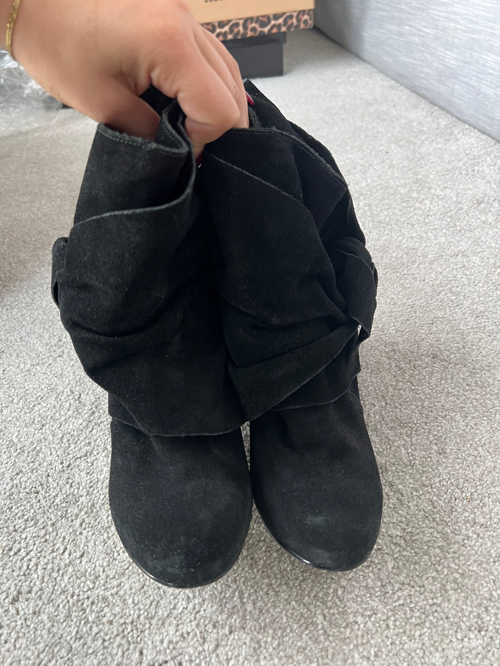 Black ankle boot heels