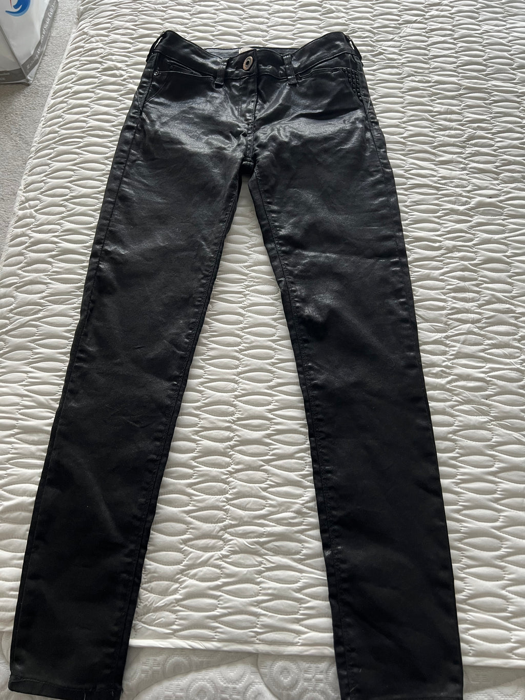 Black leather trousers