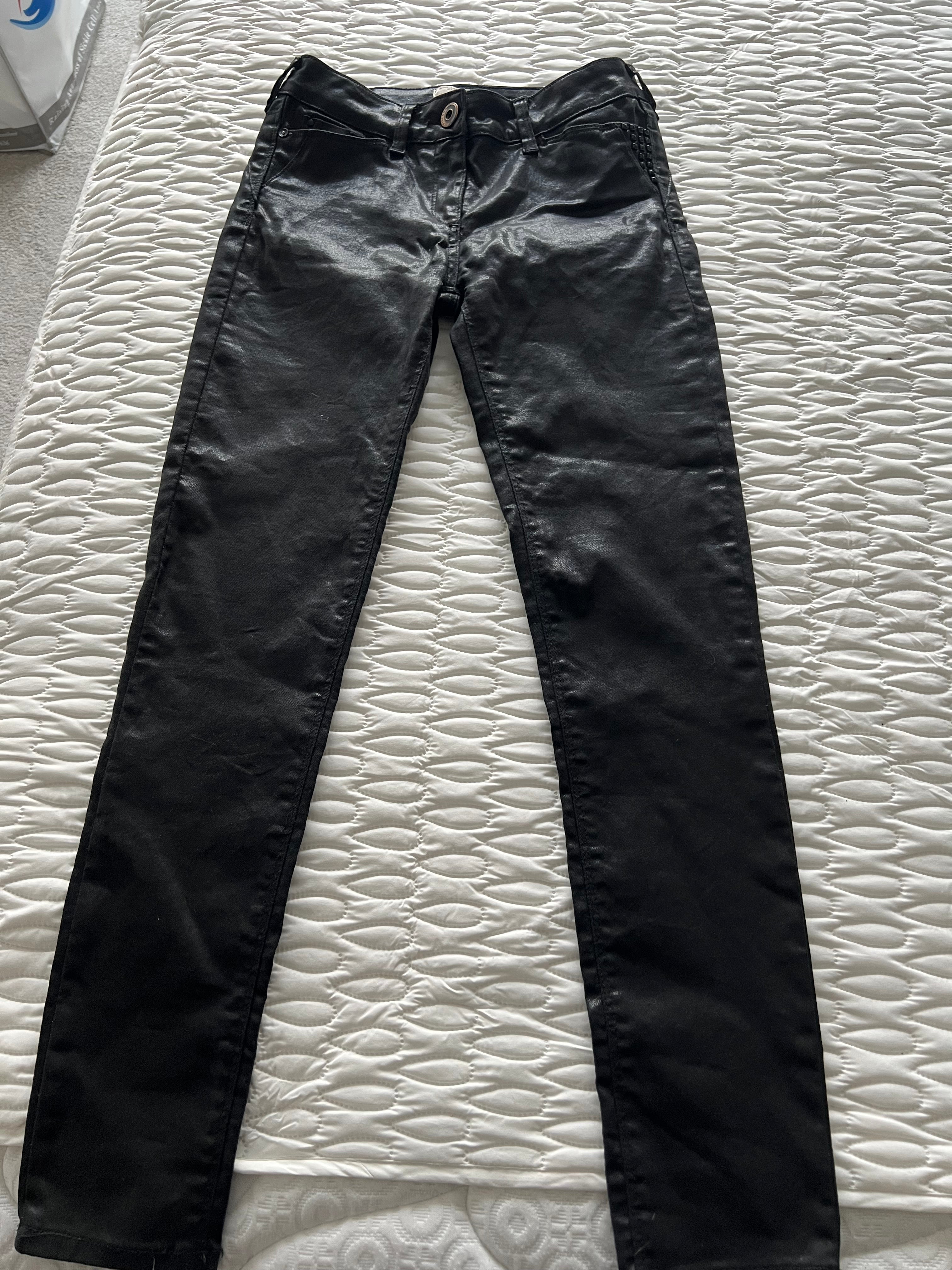 Black leather trousers
