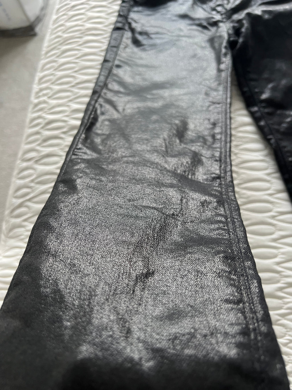 Black leather trousers
