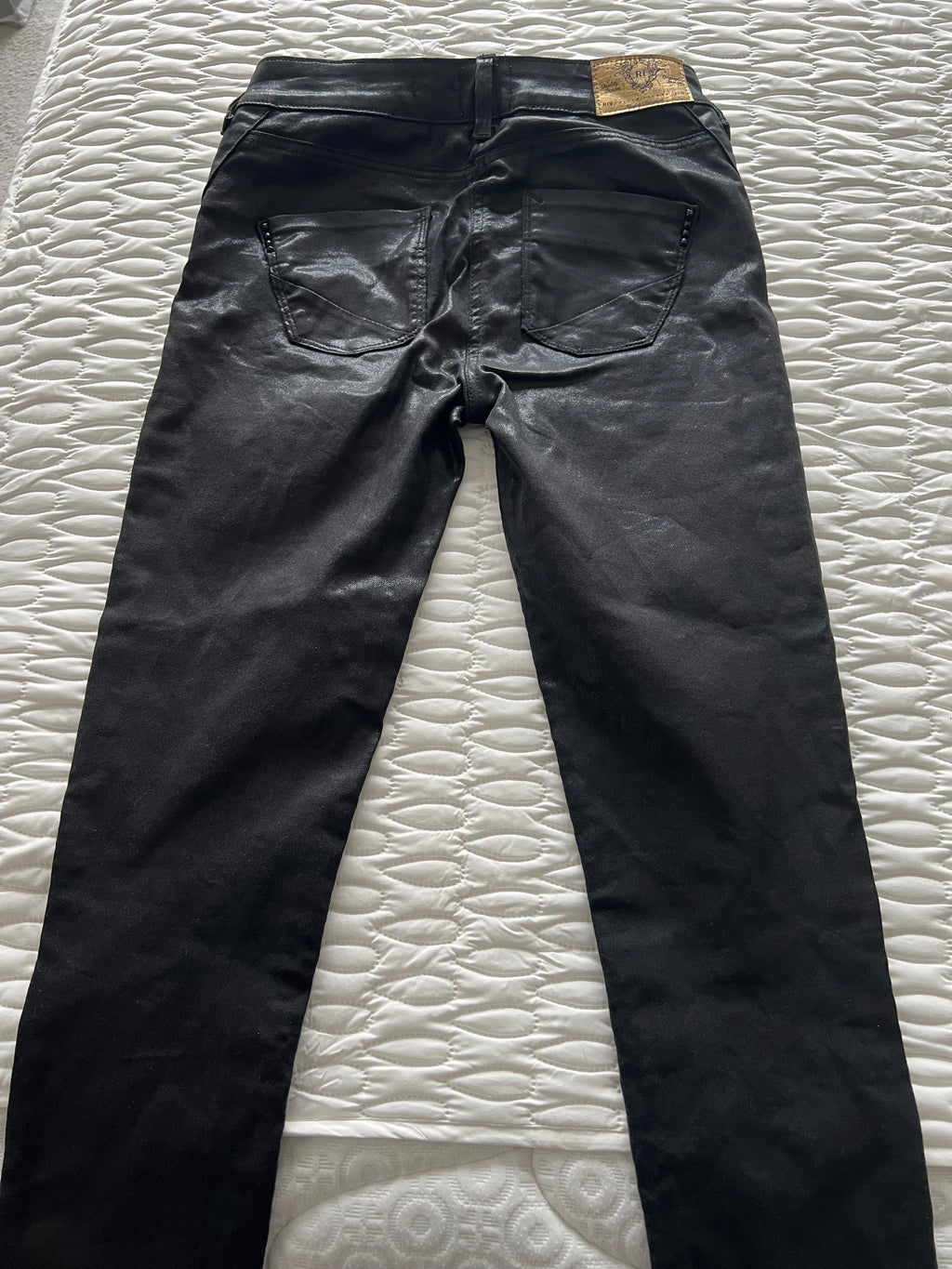 Black leather trousers