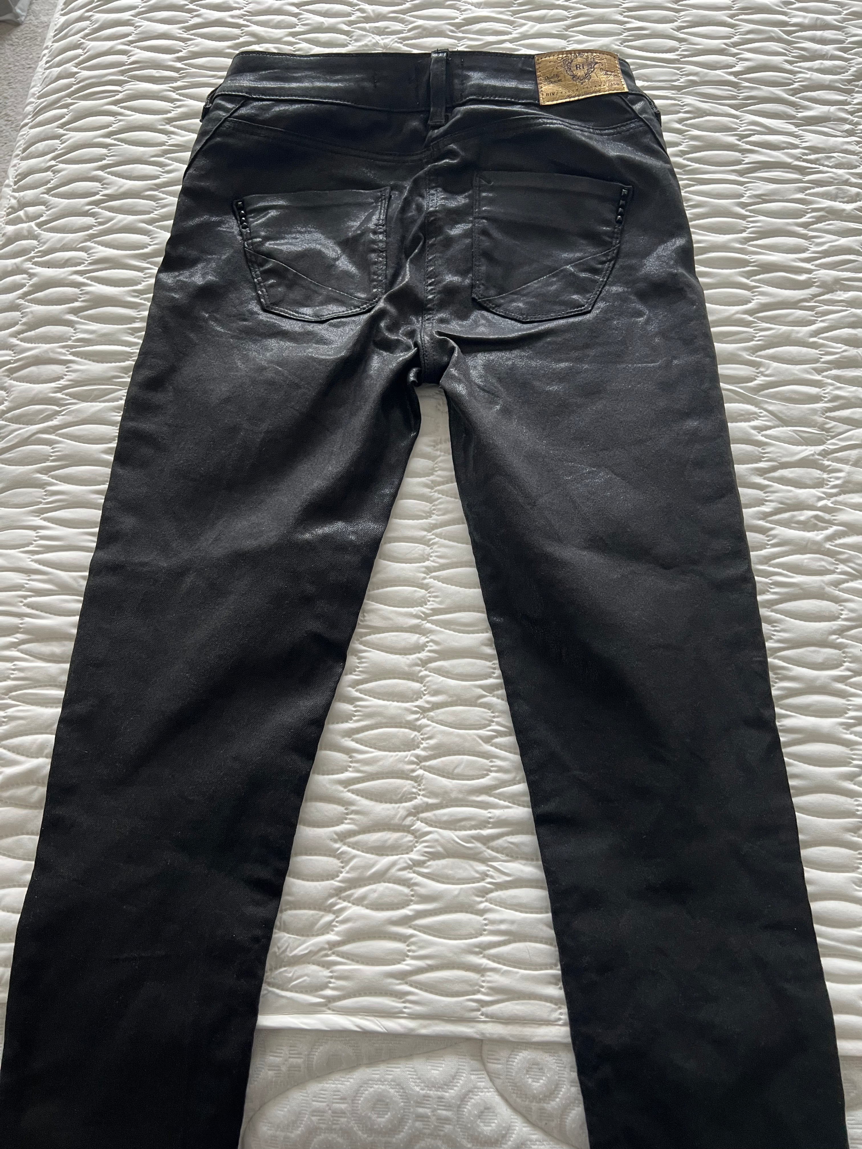 Black leather trousers