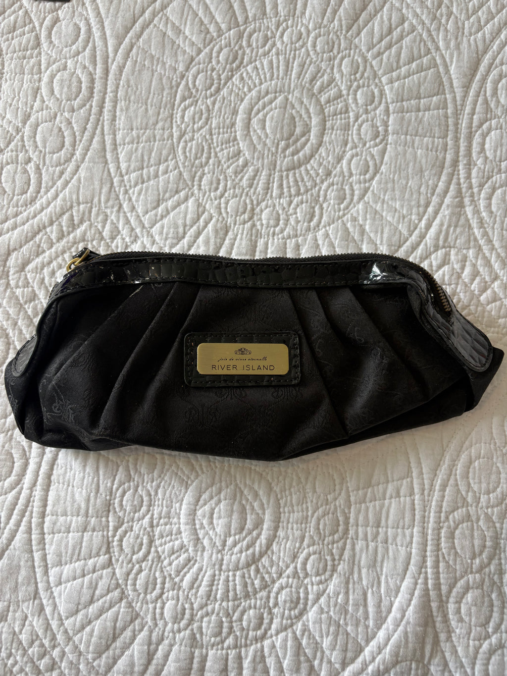 Black zip up clutch