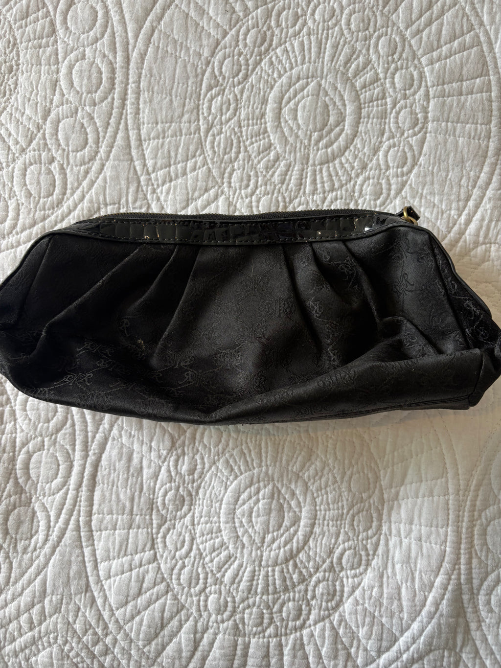 Black zip up clutch