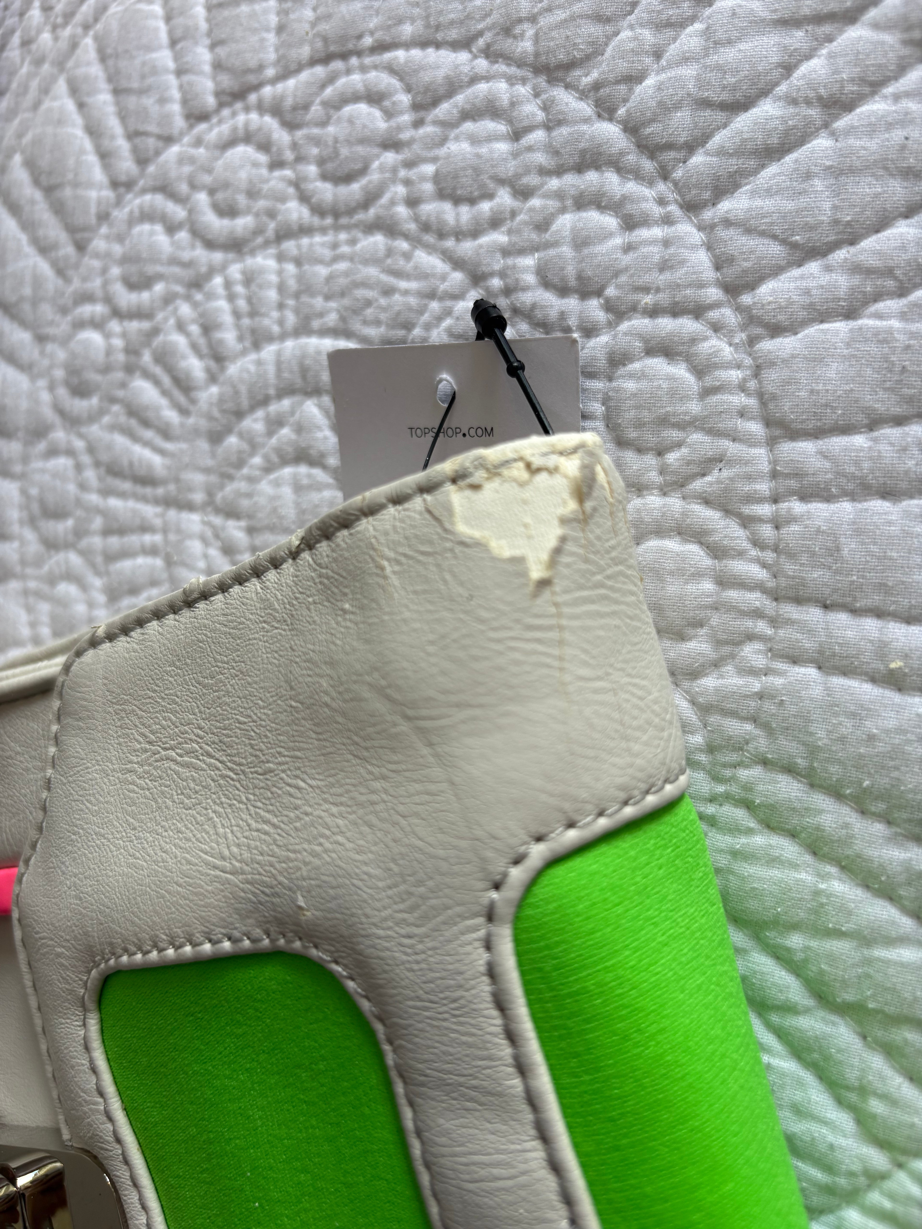 Beige/Neon green/Neon pink Bag