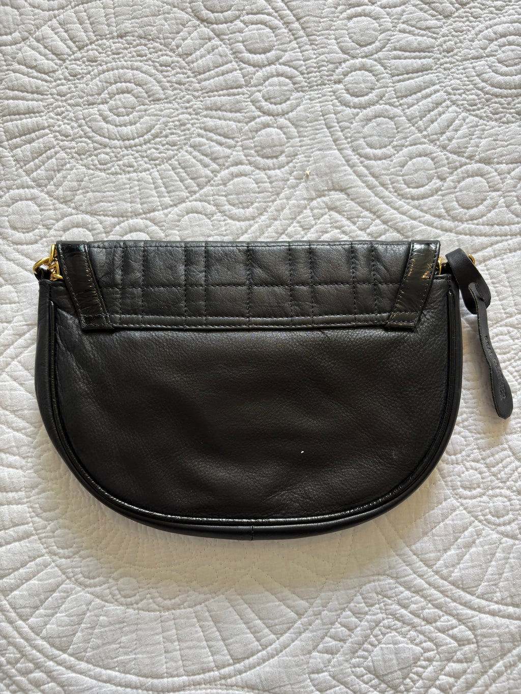Real leather black clutch