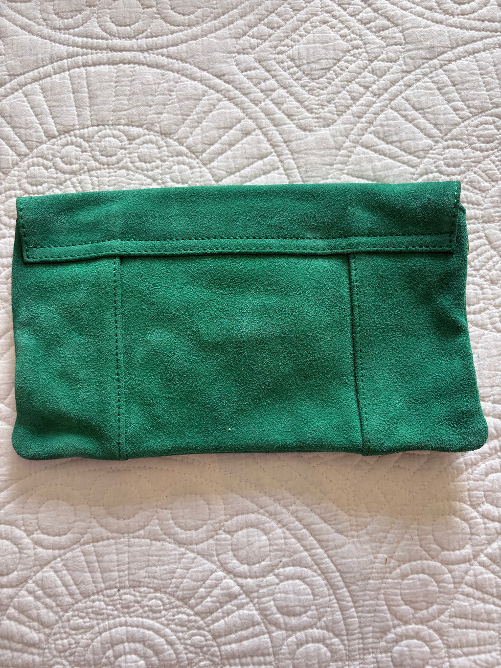 Green clutch / real leather