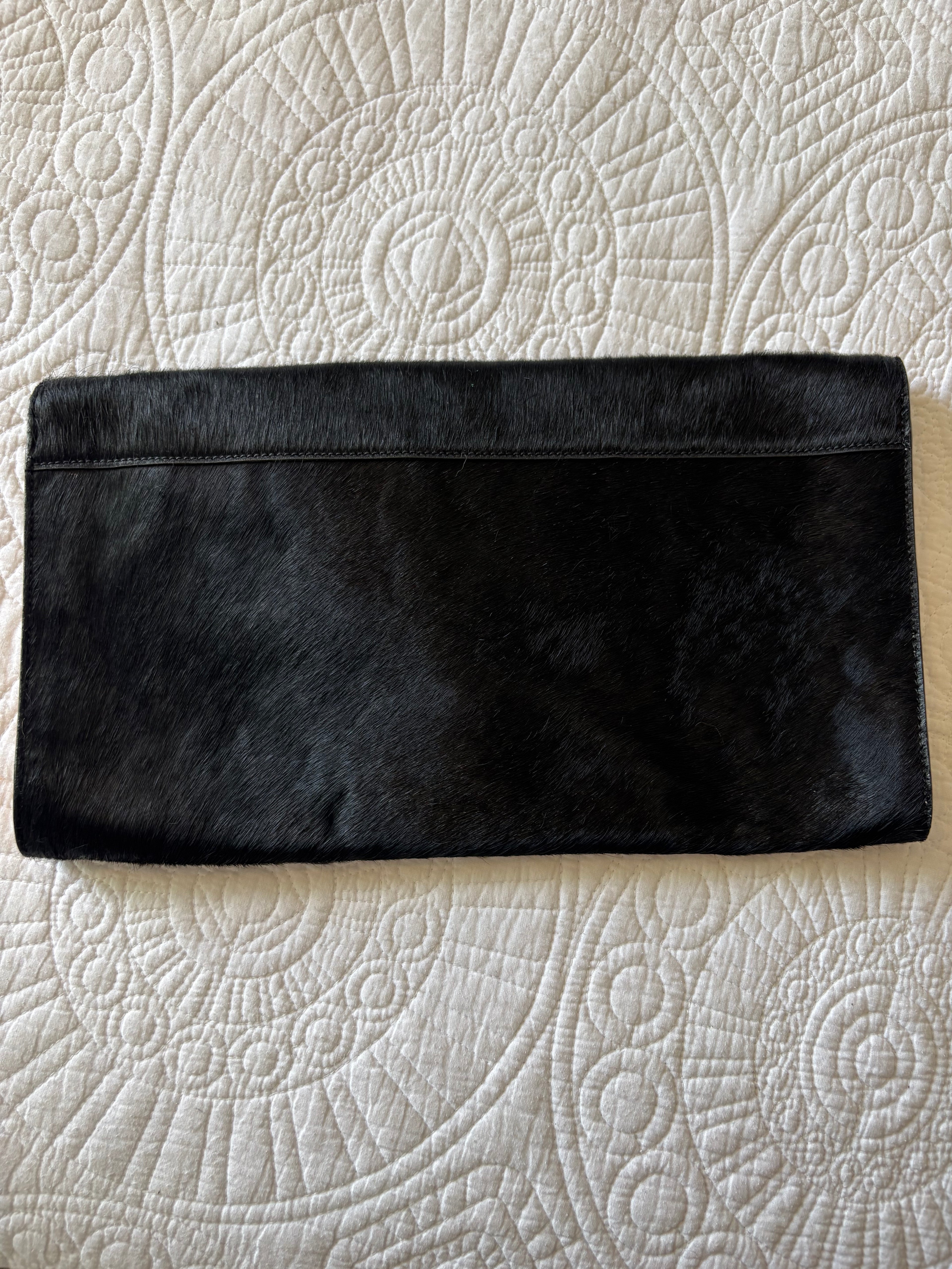 Ted Baker Black fluff clutch bag