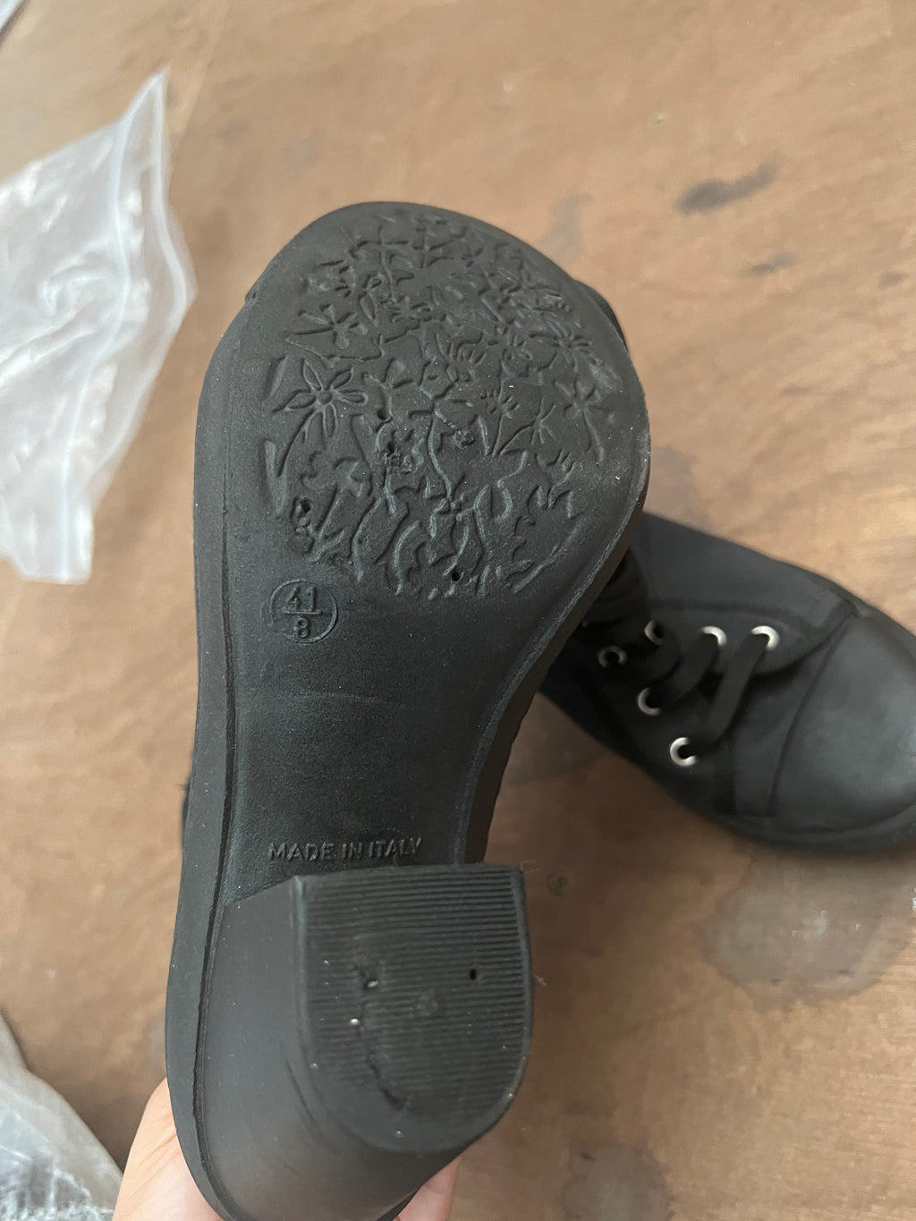 Women’s Grey/Black Platform Lace-Up Ankle Boots