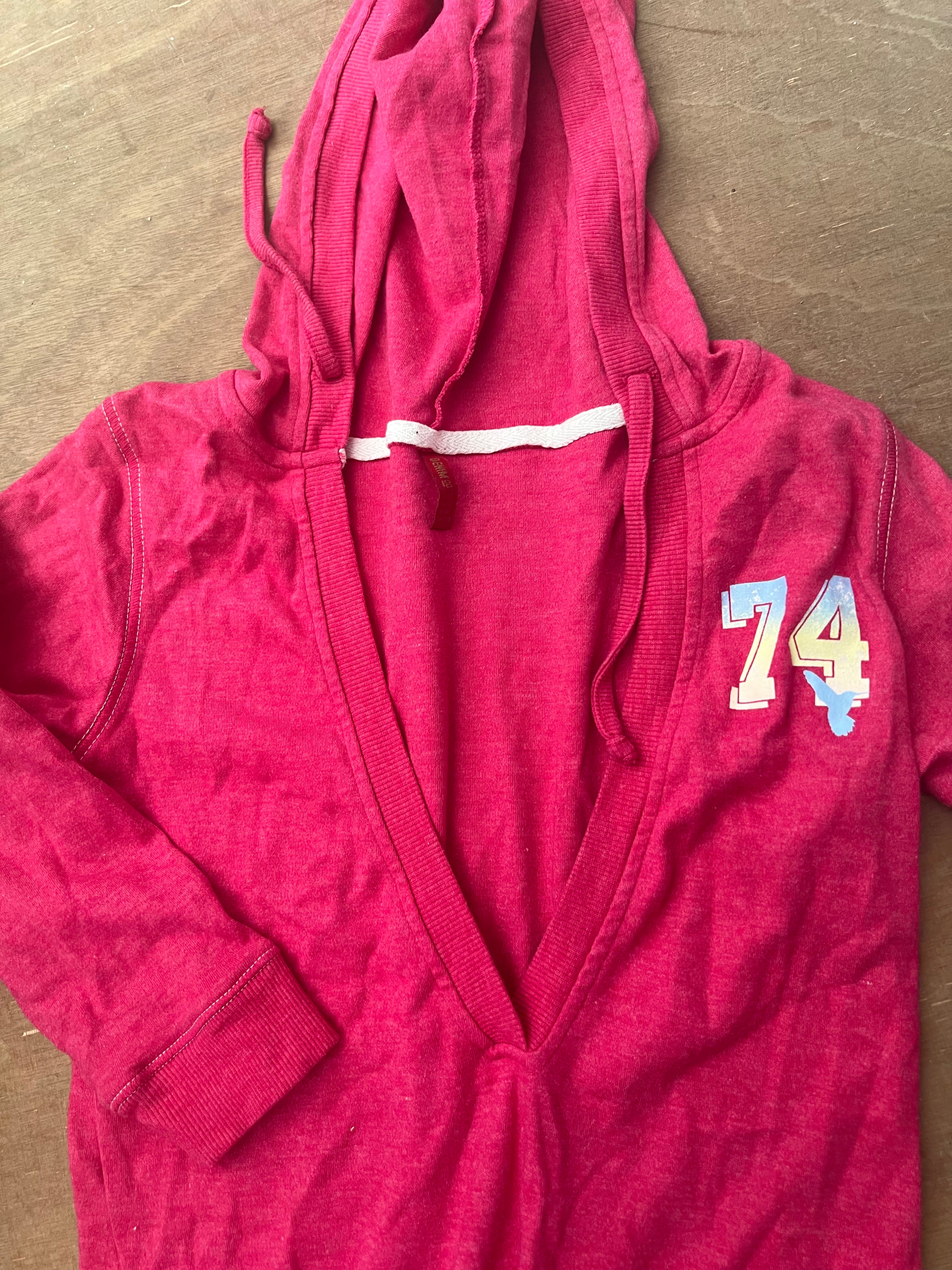 Long v neck hoodie